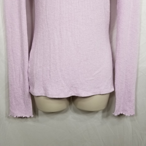 New J.Crew AE780 Button Shoulder Ribbed Turtleneck Top Pullover Purple Lilac XS - Picture 5 of 6